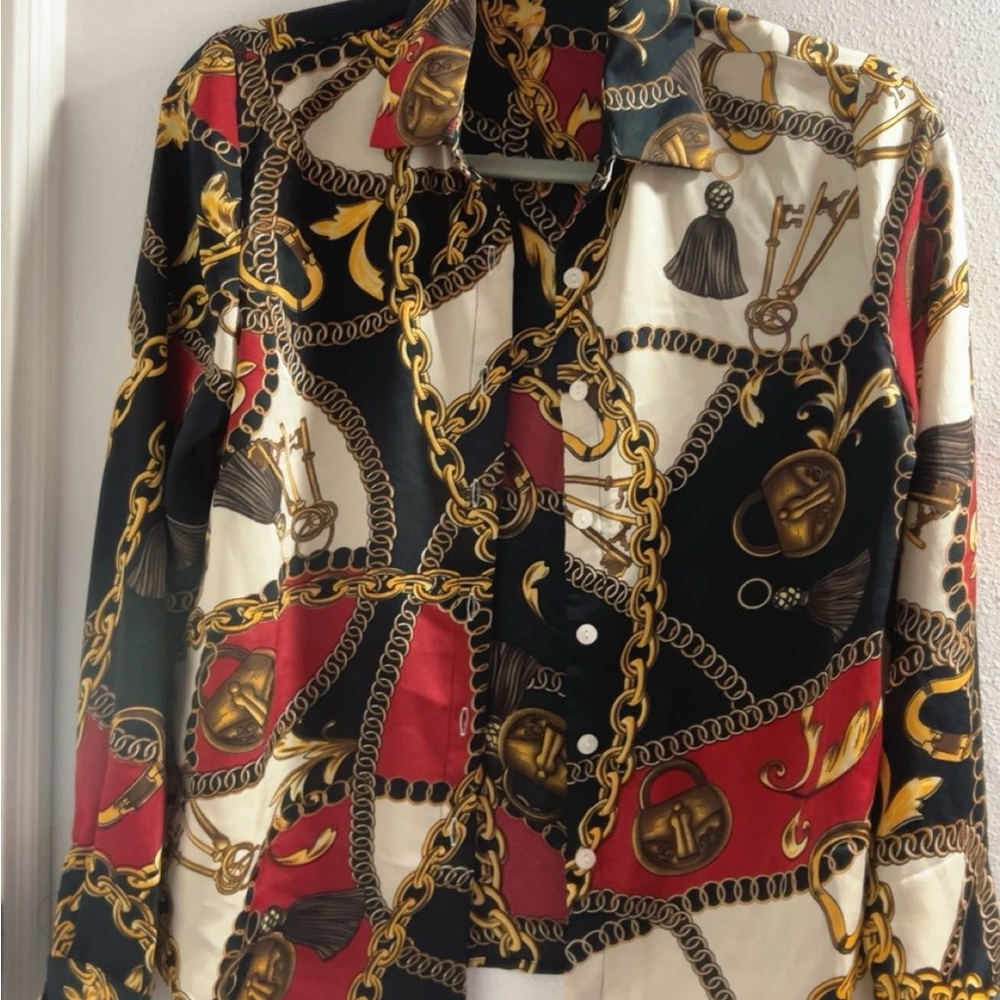 Elegant Multicolor Chain Print Women's Jacket